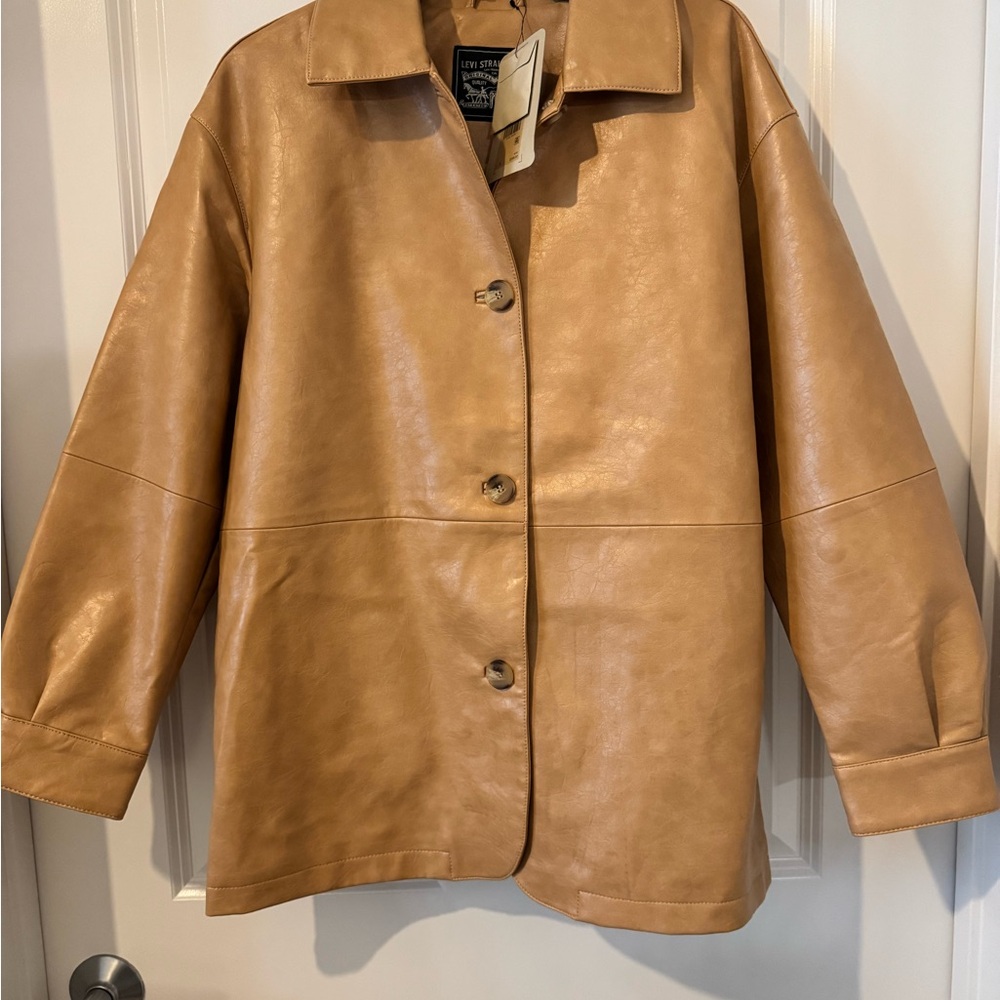 Levi's Camel Faux Leather Blazer